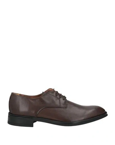 Calpierre Man Lace-up Shoes Dark Brown Size 10 Leather