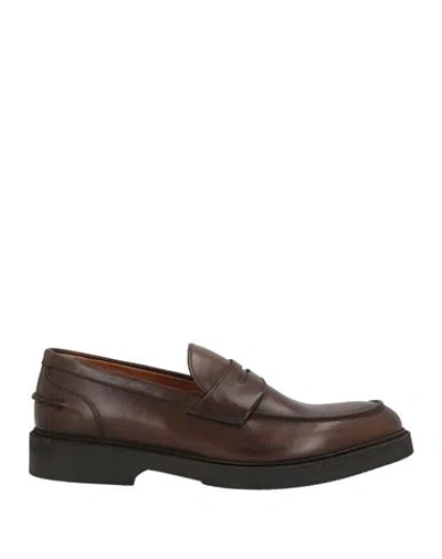 Calpierre Man Loafers Brown Size 9 Calfskin