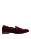 Calpierre Man Loafers Burgundy Size 9 Textile Fibers, Soft Leather In Red