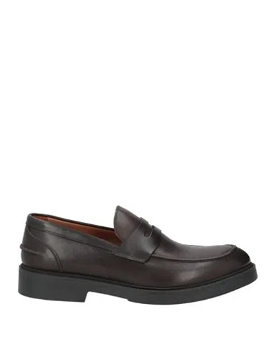 Calpierre Man Loafers Dark Brown Size 9 Calfskin