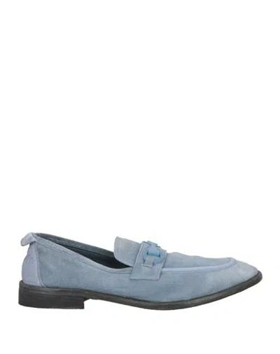 Calpierre Man Loafers Sky Blue Size 7 Leather