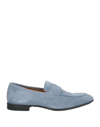 Calpierre Man Loafers Sky Blue Size 9 Leather