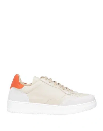 Calpierre Man Sneakers Light Grey Size 13 Calfskin