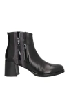 Calpierre Woman Ankle Boots Black Size 7.5 Leather In Black