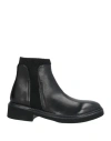 Calpierre Woman Ankle Boots Black Size 8 Leather, Textile Fibers In Black