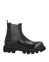 Calpierre Woman Ankle Boots Black Size 8 Soft Leather, Textile Fibers In Black
