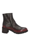 Calpierre Woman Ankle Boots Burgundy Size 10 Soft Leather In Red