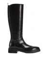 Calpierre Woman Boot Black Size 8 Leather In Black