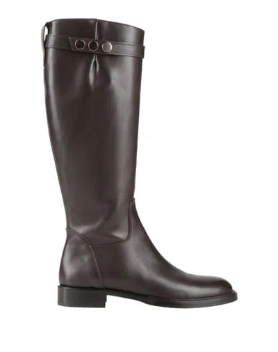 Calpierre Woman Boot Dark Brown Size 9 Leather