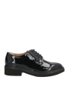 Calpierre Woman Lace-up Shoes Black Size 7.5 Leather