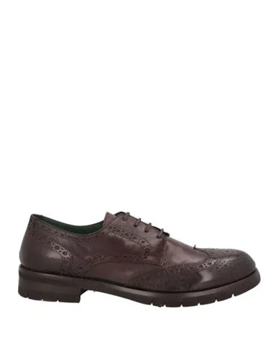 Calpierre Woman Lace-up Shoes Dark Brown Size 10 Soft Leather