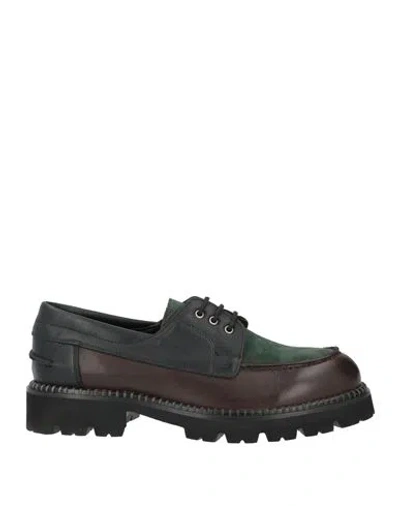 Calpierre Woman Lace-up Shoes Green Size 9 Leather