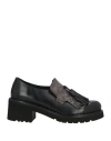 Calpierre Woman Loafers Black Size 7.5 Leather