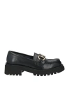 Calpierre Woman Loafers Black Size 8 Leather