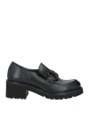Calpierre Woman Loafers Black Size 8 Leather In Black