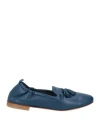 Calpierre Woman Loafers Blue Size 8 Leather
