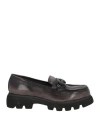 Calpierre Woman Loafers Steel Grey Size 10 Soft Leather In Grey