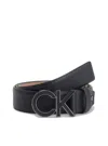 Calvin Klein - Leather Belt With K50k510353 Bax Logo In Black