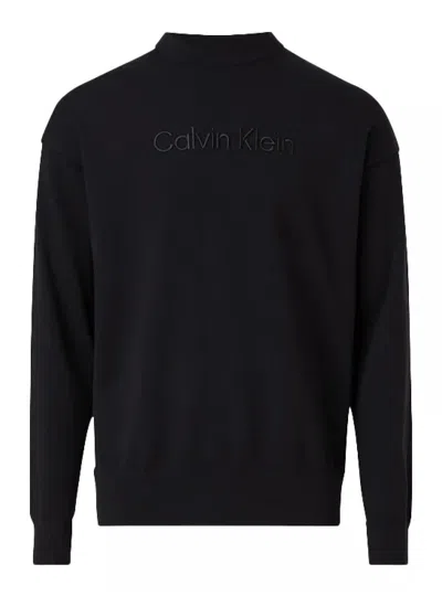 Calvin Klein Black Cotton Men Sweatshirt