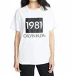 Calvin Klein 1981 Bold Cotton Crewneck T-shirt In White In White