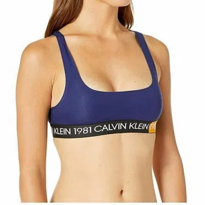 Calvin Klein 1981 Bold Unlined Bralette In Purple