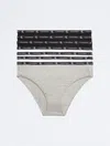 Calvin Klein 1996 Cotton Stretch 7-pack Modern Bikini In Black / White / Grey Heather