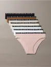Calvin Klein 1996 Cotton Stretch 7-pack Modern Bikini In Sandshell Multi