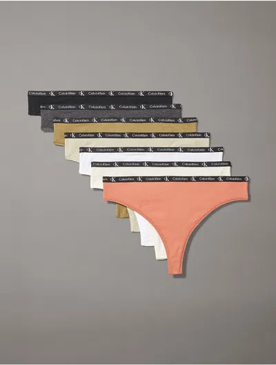 Calvin Klein 1996 Cotton Stretch 7-pack Modern Thong In Aragon Multi