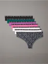 Calvin Klein 1996 Cotton Stretch 7-pack Modern Thong In Fuchsia