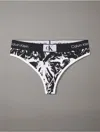 Calvin Klein 1996 Cotton Stretch Modern Thong In Black Palm Trees