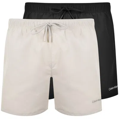 Calvin Klein 2 Pack Swim Shorts In Black