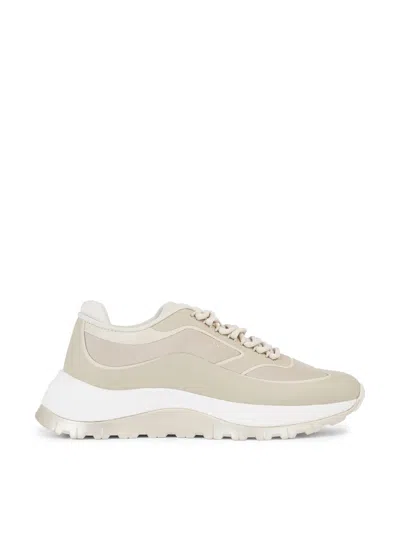 Calvin Klein 2 Piece Sole Runner Lace-up Sneakers In Neutral