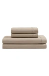 Calvin Klein 200 Thread Count Cotton Percale Twin Sheet Set In Camel Brown