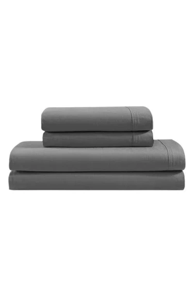Calvin Klein 200 Thread Count Cotton Percale Twin Sheet Set In Graphite