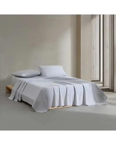 Calvin Klein 200 Thread Count Solid Enhanced Cooling Cotton Percale Sheet Set In Gray
