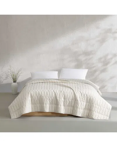 CALVIN KLEIN CALVIN KLEIN 200 THREAD COUNT SOLID WASHED PERCALE COTTON QUILT SET