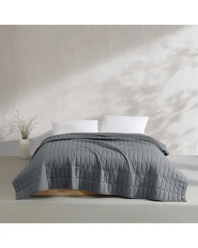 CALVIN KLEIN CALVIN KLEIN 200 THREAD COUNT SOLID WASHED PERCALE COTTON QUILT SET