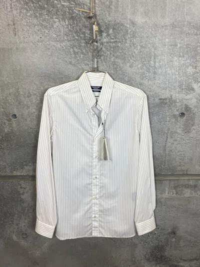 Pre-owned Calvin Klein 205w39nyc $695 Calvin Klein X Raf Simons Pinstripe Button Down In Multi