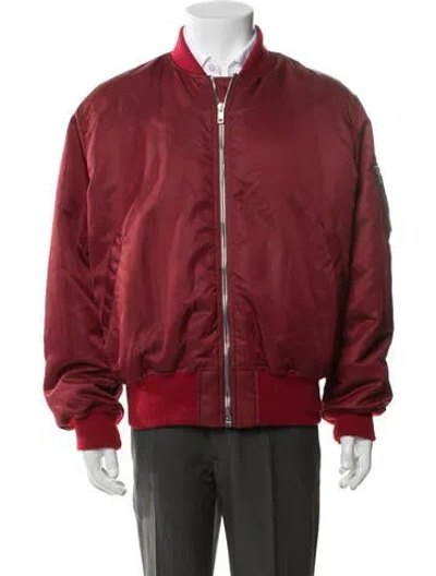 Pre-owned Calvin Klein 205w39nyc Bomber Jacket In Burgundy