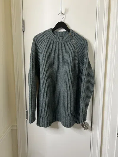 Pre-owned Calvin Klein 205w39nyc Ck205w39nyc Green Zipper Sweater Size M