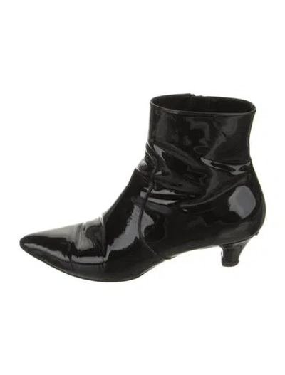 Pre-owned Calvin Klein 205w39nyc Patent Leather Boots In Black