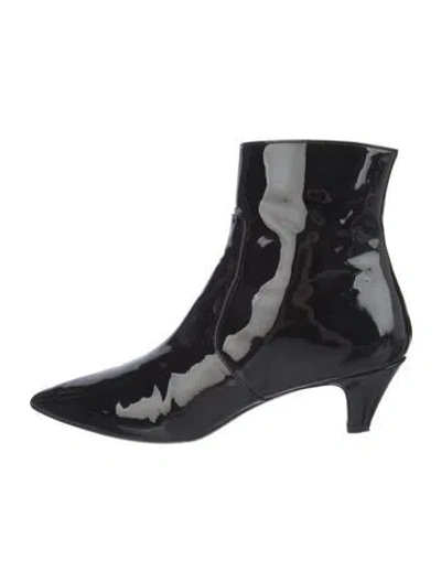 Pre-owned Calvin Klein 205w39nyc Patent Leather Boots In Black