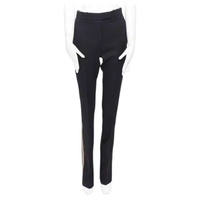 Pre-owned Calvin Klein 205w39nyc Raf Simons 2018 Black Side Trim Straight Leg Pants Us0 Xs