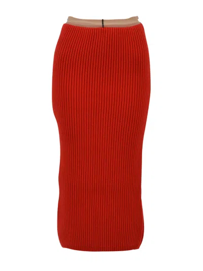 Calvin Klein 205w39nyc Rib-knit Midi Skirt In Multi