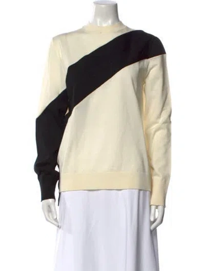 Pre-owned Calvin Klein 205w39nyc Virgin Wool Mock Neck Sweatshirt In Neutral