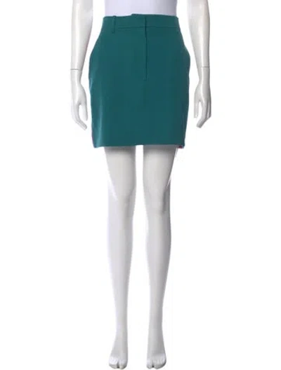 Pre-owned Calvin Klein 205w39nyc Wool Mini Skirt In Green