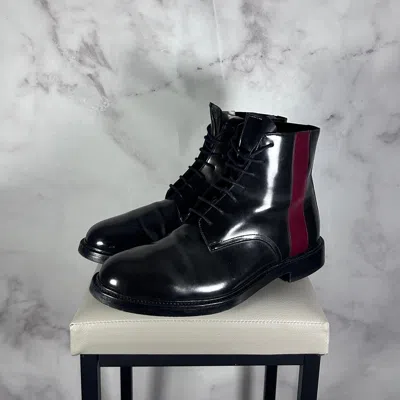 Pre-owned Calvin Klein 205w39nyc X Raf Simons Black/red Officer Boots