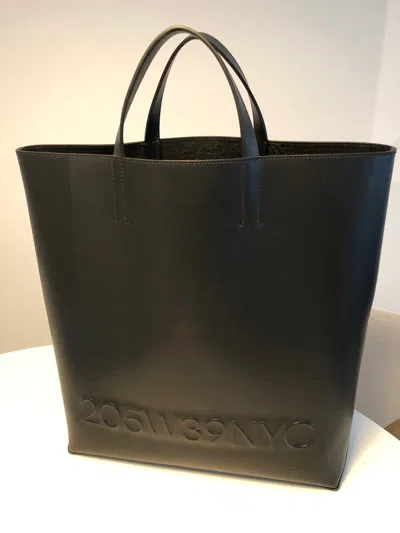 Pre-owned Calvin Klein 205w39nyc X Raf Simons Ck Raf Simons City Black Leather Tote Bag Shopper Unisex