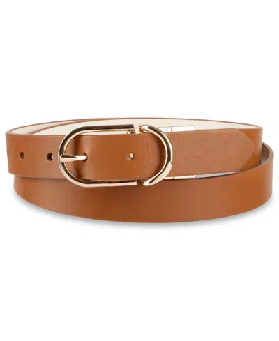 Calvin Klein 2-in-1 Reversible Leather Dress Belt In Black,brown