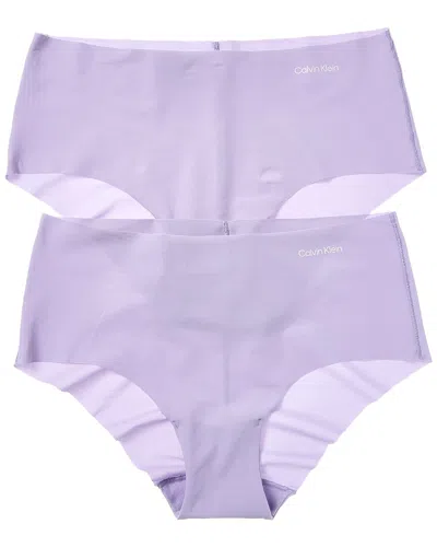 Calvin Klein 2pk Invisibles Hipster In Purple